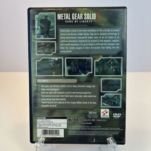 Metal Gear Solid 2 Sons Of Liberty (Sony PlayStation 2, PS2, 2002) CIB, Manual - Picture 4 of 4